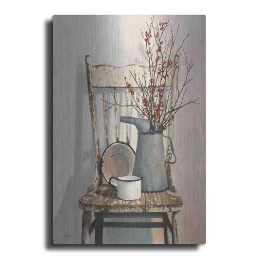 Luxe Metal Art 'Watering Can On Chair' by Cecile Baird, Metal Wall Art