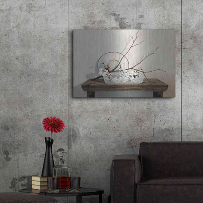 Luxe Metal Art 'Wire Basket With Cotton' by Cecile Baird, Metal Wall Art,36x24