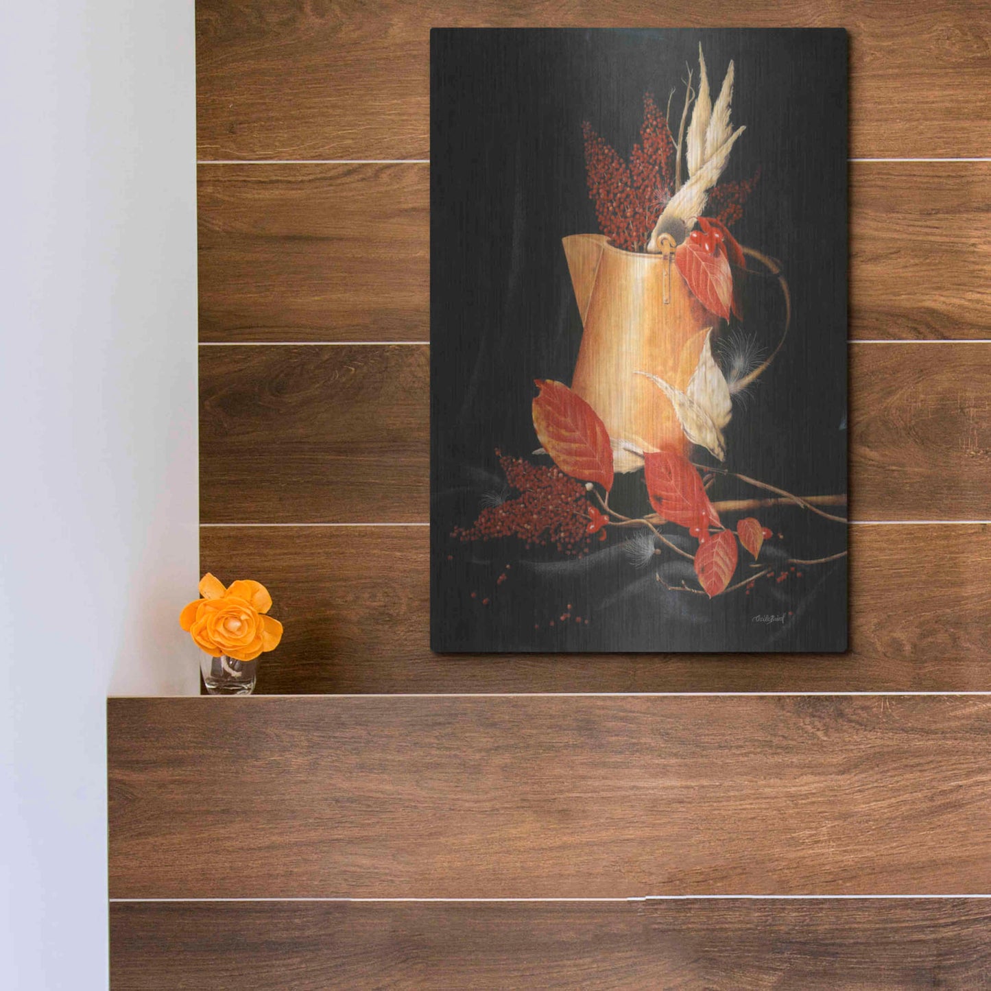 Luxe Metal Art 'Autumn' by Cecile Baird, Metal Wall Art,12x16