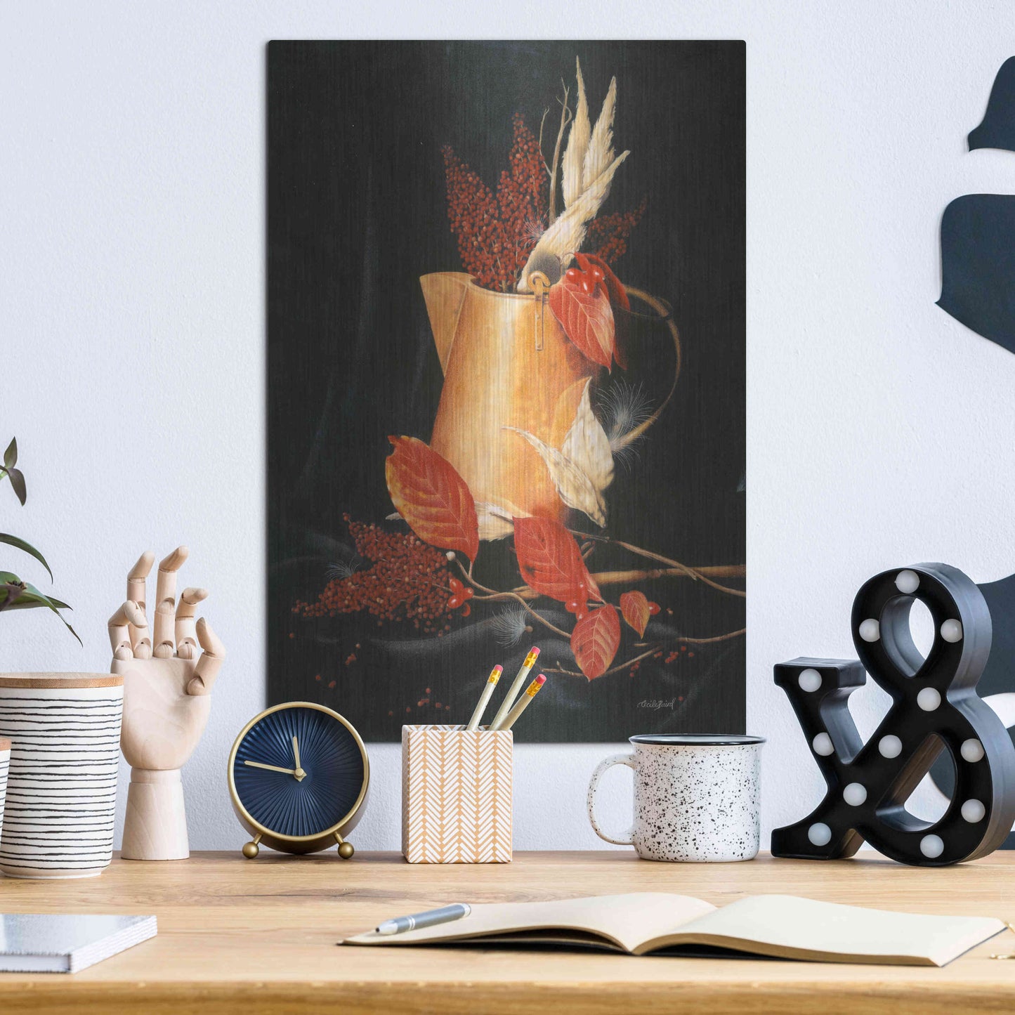 Luxe Metal Art 'Autumn' by Cecile Baird, Metal Wall Art,12x16