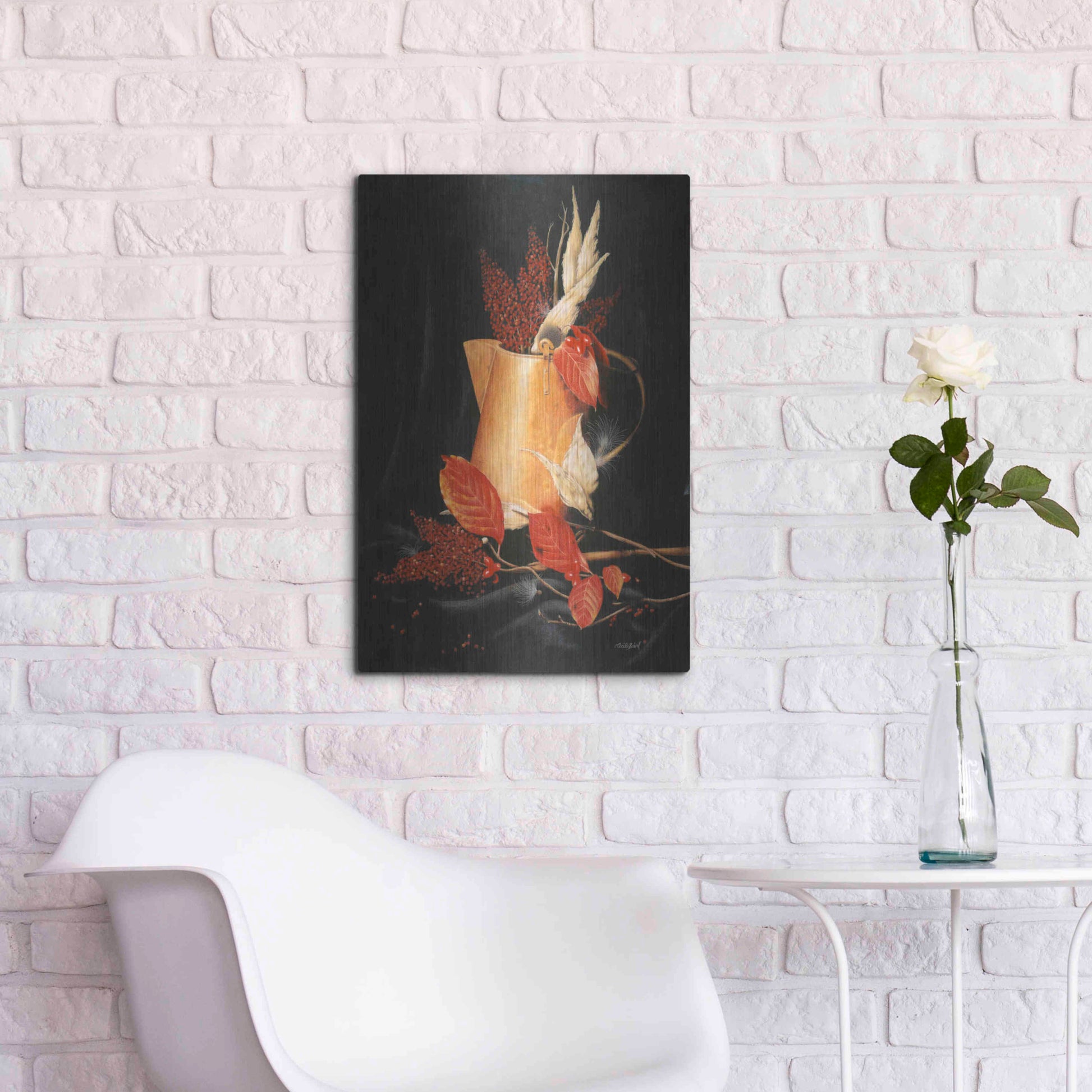 Luxe Metal Art 'Autumn' by Cecile Baird, Metal Wall Art,16x24