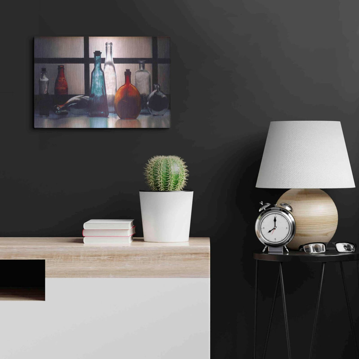 'Bottled Twilight' by Cecile Baird – Metal Wall Art, 24x16 room view