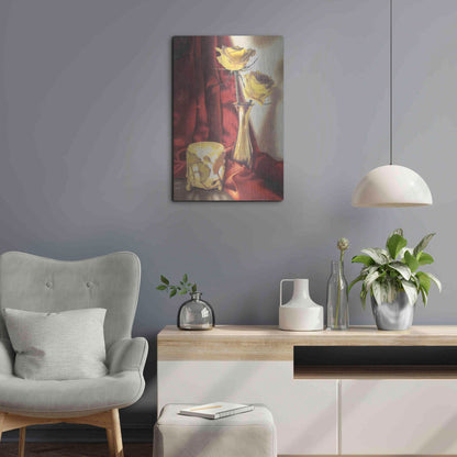 Luxe Metal Art 'Candle Lit Roses' by Cecile Baird, Metal Wall Art,16x24