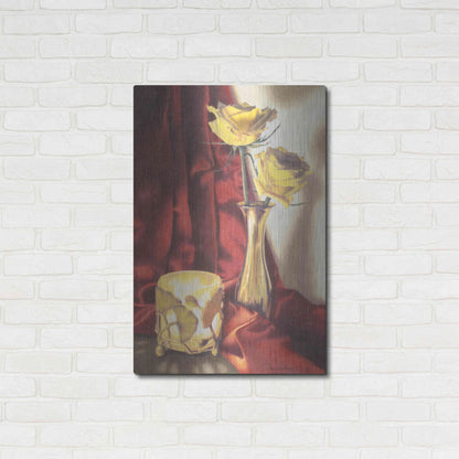 Luxe Metal Art 'Candle Lit Roses' by Cecile Baird, Metal Wall Art,24x36