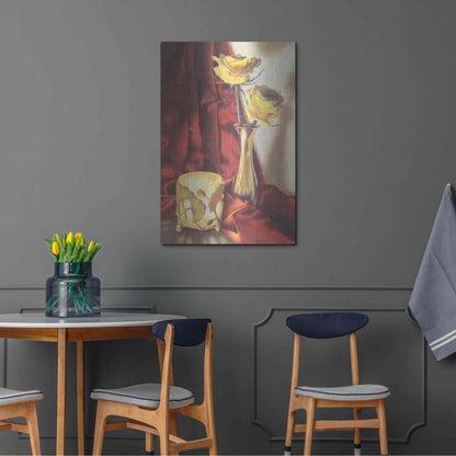 Luxe Metal Art 'Candle Lit Roses' by Cecile Baird, Metal Wall Art,24x36