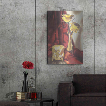 Luxe Metal Art 'Candle Lit Roses' by Cecile Baird, Metal Wall Art,24x36