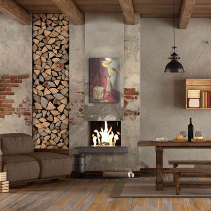 Luxe Metal Art 'Candle Lit Roses' by Cecile Baird, Metal Wall Art,24x36