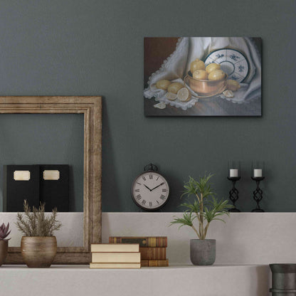 Luxe Metal Art 'Lemons & Lace' by Cecile Baird, Metal Wall Art,16x12