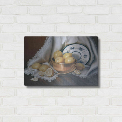 Luxe Metal Art 'Lemons & Lace' by Cecile Baird, Metal Wall Art,24x16