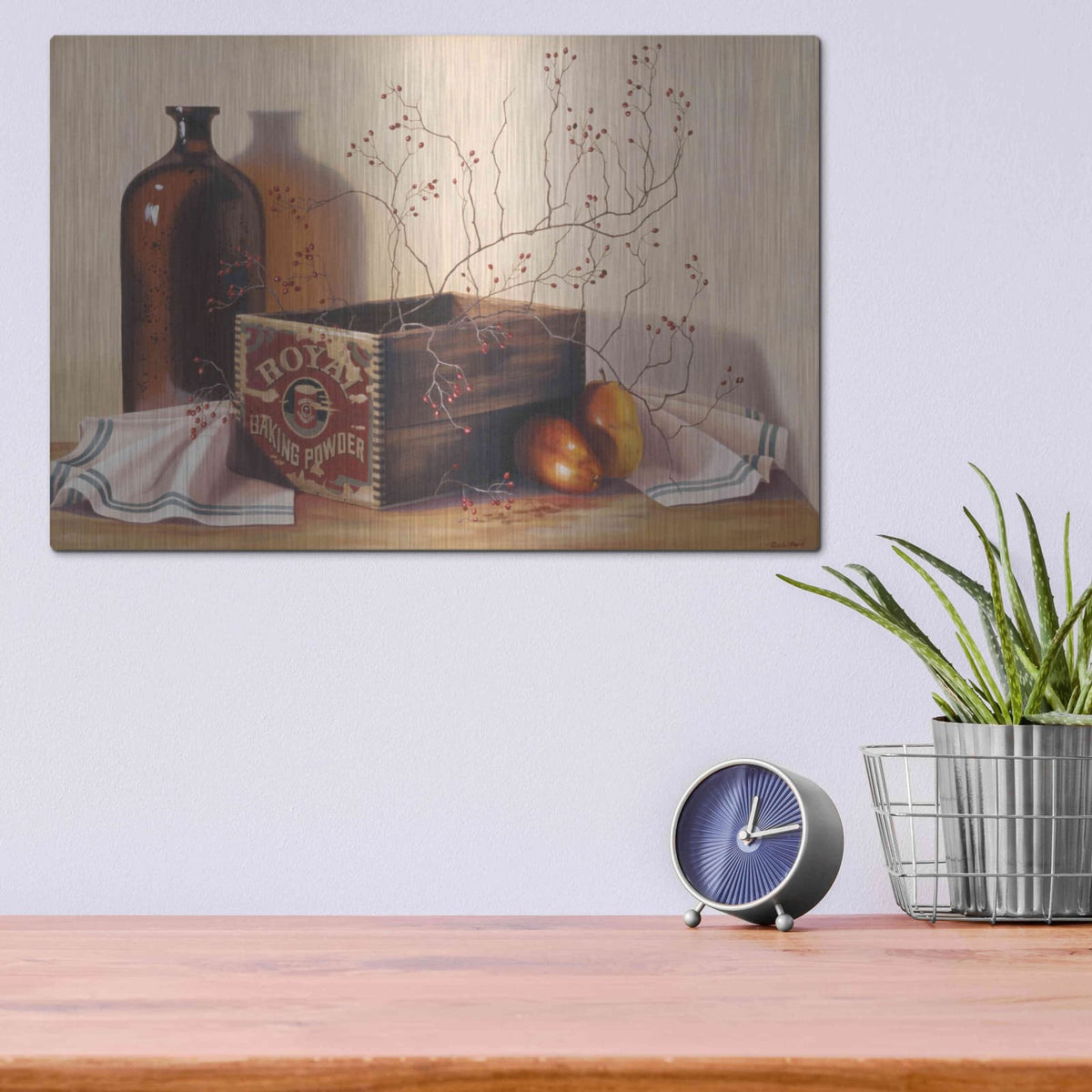 'Royal Rose Hips' by Cecile Baird – Metal Wall Art, 16x12 room view