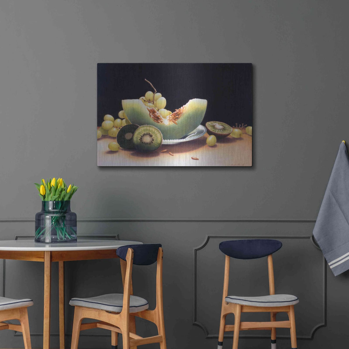 'Shades Of Green' by Cecile Baird – Metal Wall Art, 36x24 room view