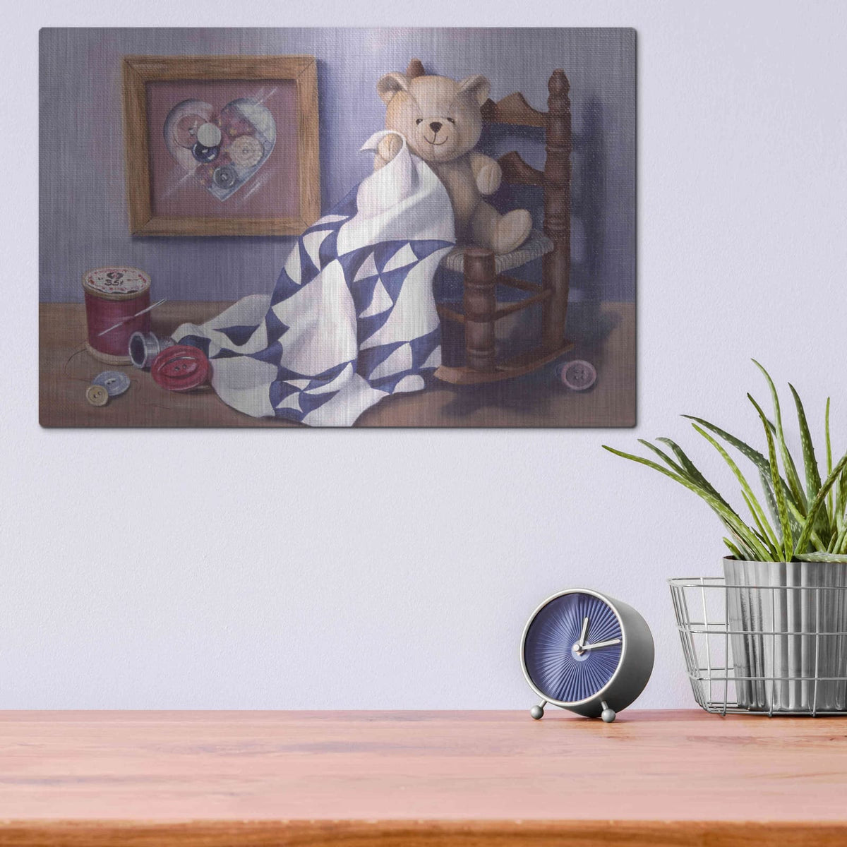 'Teddy & Red Button 2' by Cecile Baird – Metal Wall Art, 16x12 room view