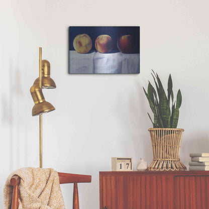 Luxe Metal Art 'Three Peaches' by Cecile Baird, Metal Wall Art,24x16