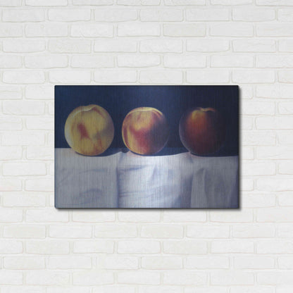 Luxe Metal Art 'Three Peaches' by Cecile Baird, Metal Wall Art,36x24