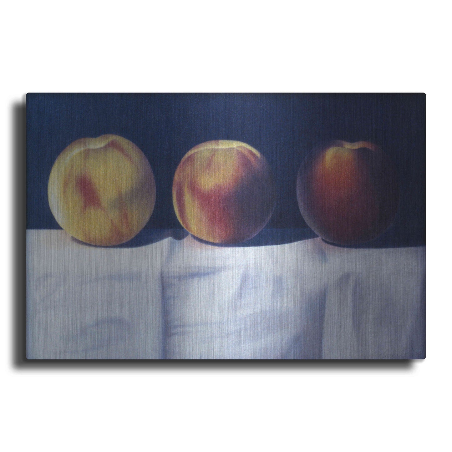Luxe Metal Art 'Three Peaches' by Cecile Baird, Metal Wall Art