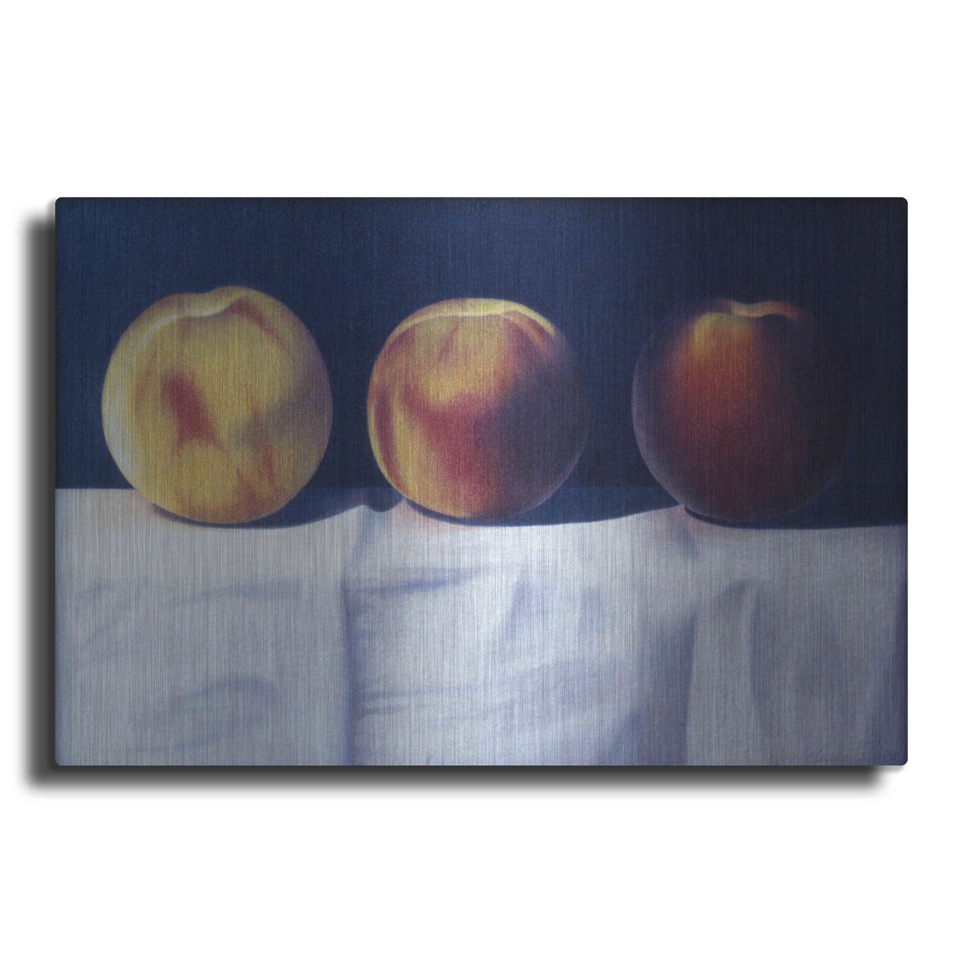 Luxe Metal Art 'Three Peaches' by Cecile Baird, Metal Wall Art