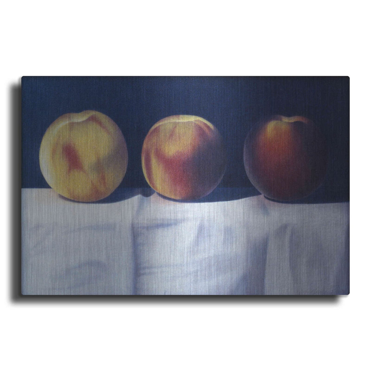 'Three Peaches' by Cecile Baird – Metal Wall Art