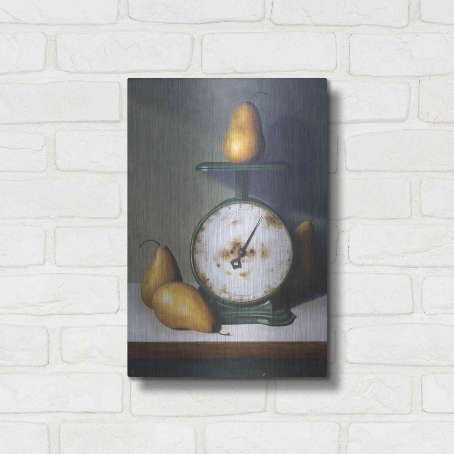 Luxe Metal Art 'Two Pound Pear' by Cecile Baird, Metal Wall Art,12x16