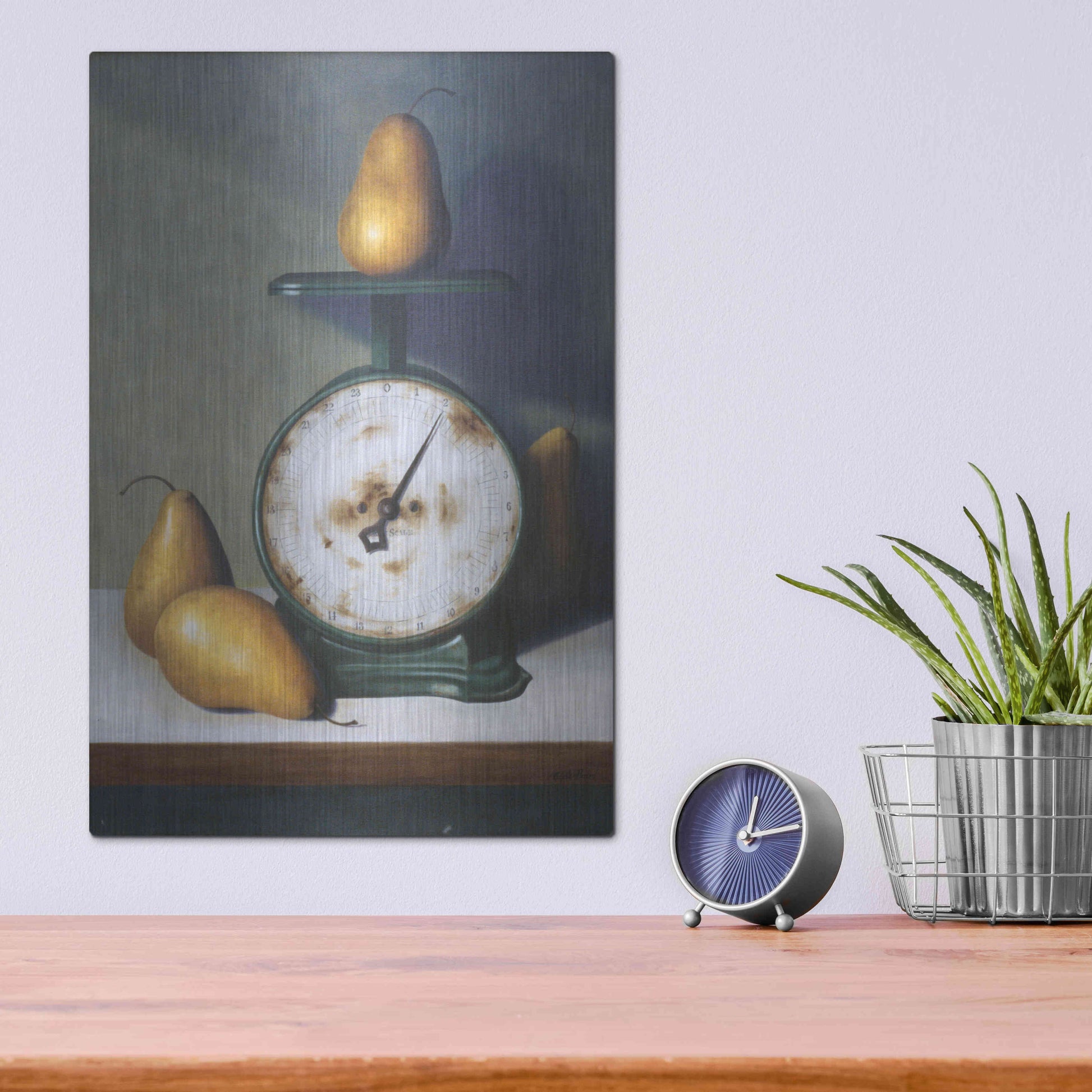 Luxe Metal Art 'Two Pound Pear' by Cecile Baird, Metal Wall Art,12x16