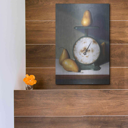 Luxe Metal Art 'Two Pound Pear' by Cecile Baird, Metal Wall Art,12x16