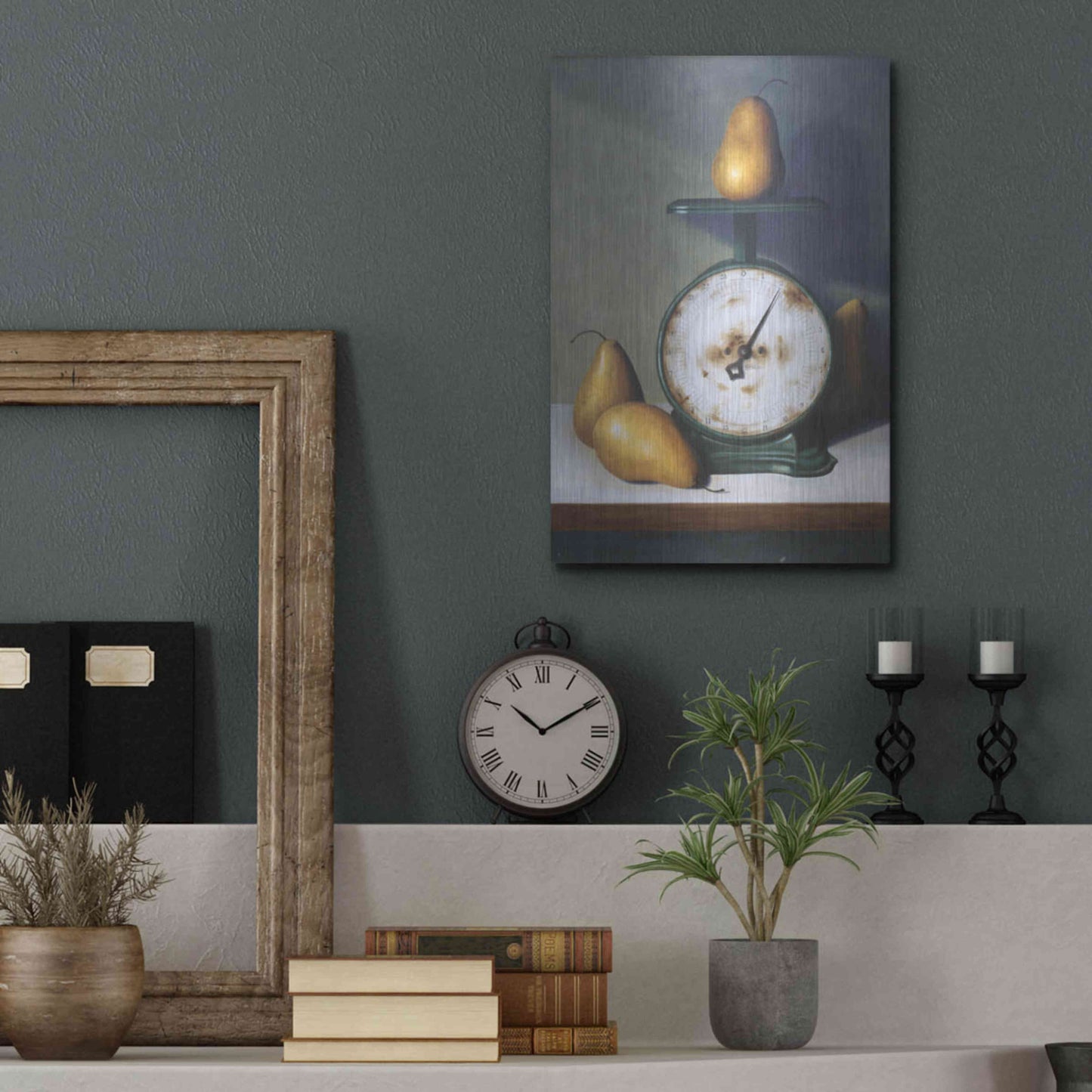 Luxe Metal Art 'Two Pound Pear' by Cecile Baird, Metal Wall Art,12x16