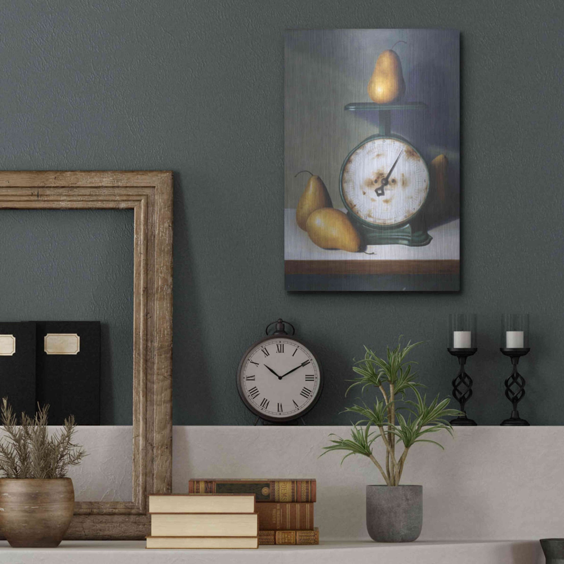 Luxe Metal Art 'Two Pound Pear' by Cecile Baird, Metal Wall Art,12x16