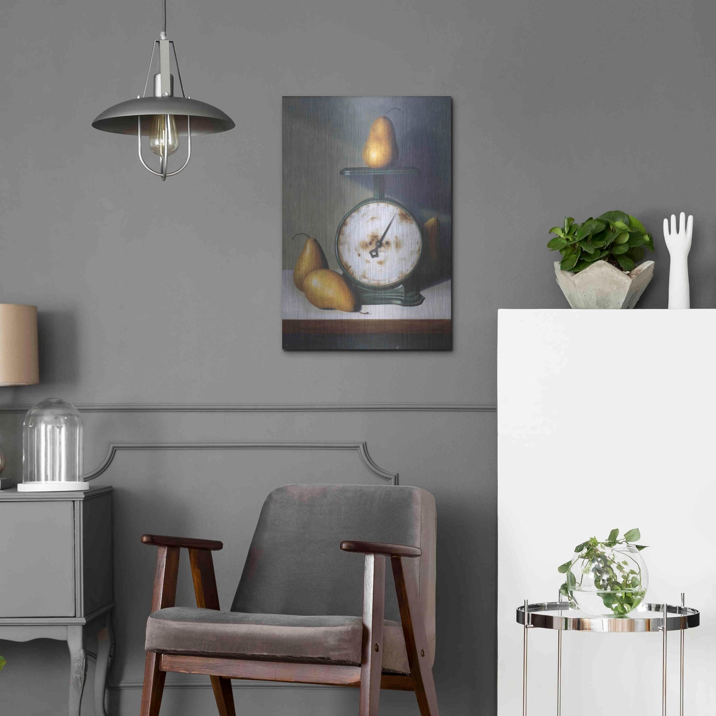 Luxe Metal Art 'Two Pound Pear' by Cecile Baird, Metal Wall Art,16x24