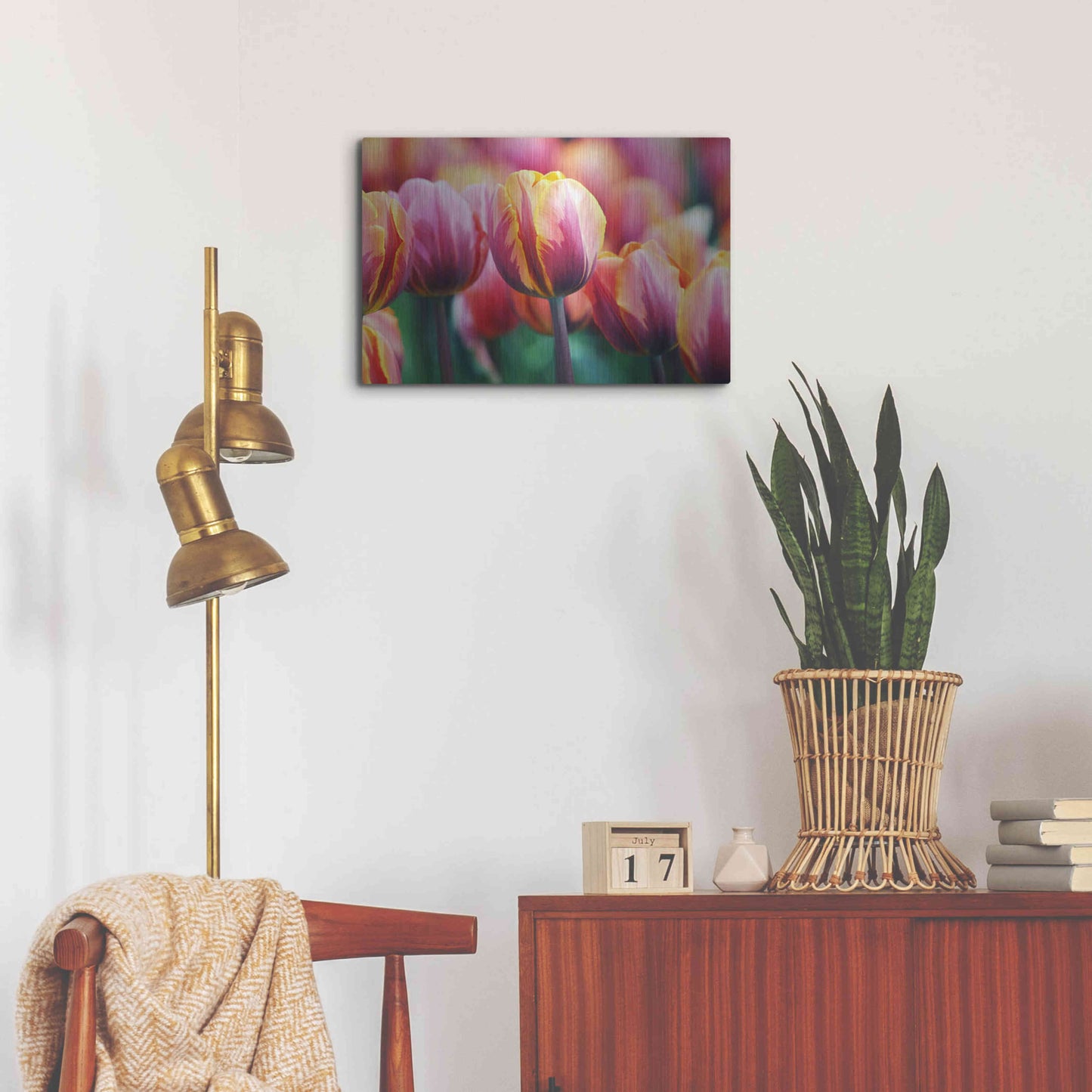 Luxe Metal Art 'Big Love Tulips' by Clive Branson, Metal Wall Art,24x16