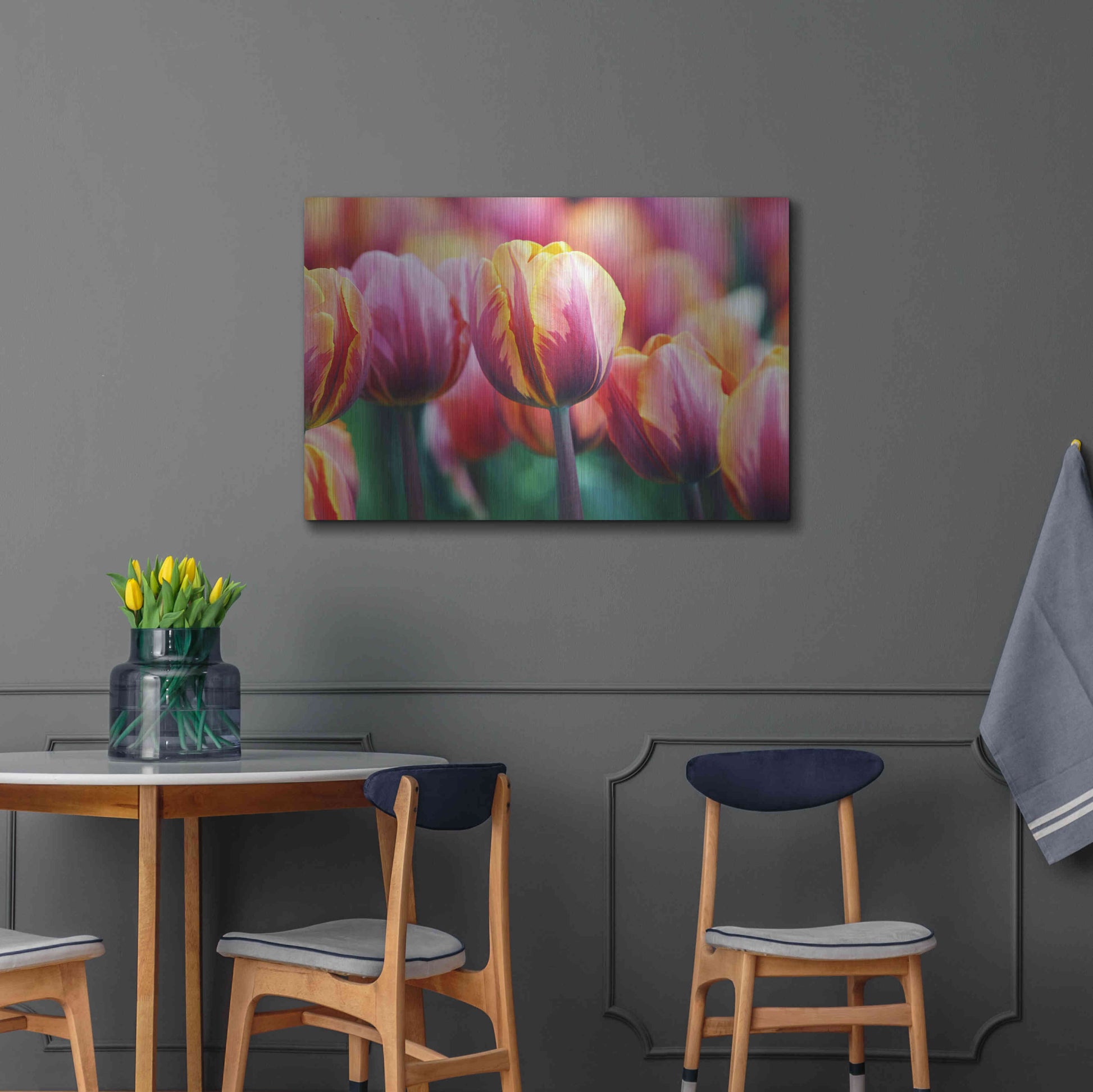 Luxe Metal Art 'Big Love Tulips' by Clive Branson, Metal Wall Art,36x24