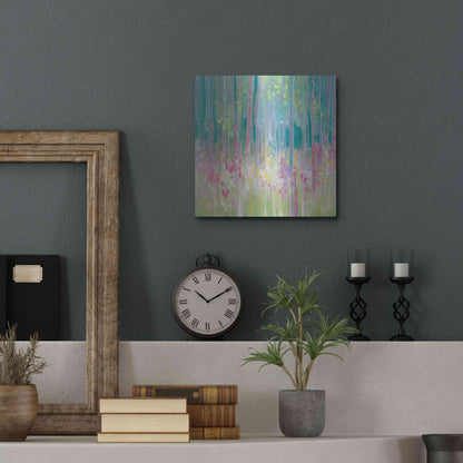 Luxe Metal Art 'Abstract Summer' by Gill Bustamante, Metal Wall Art,12x12