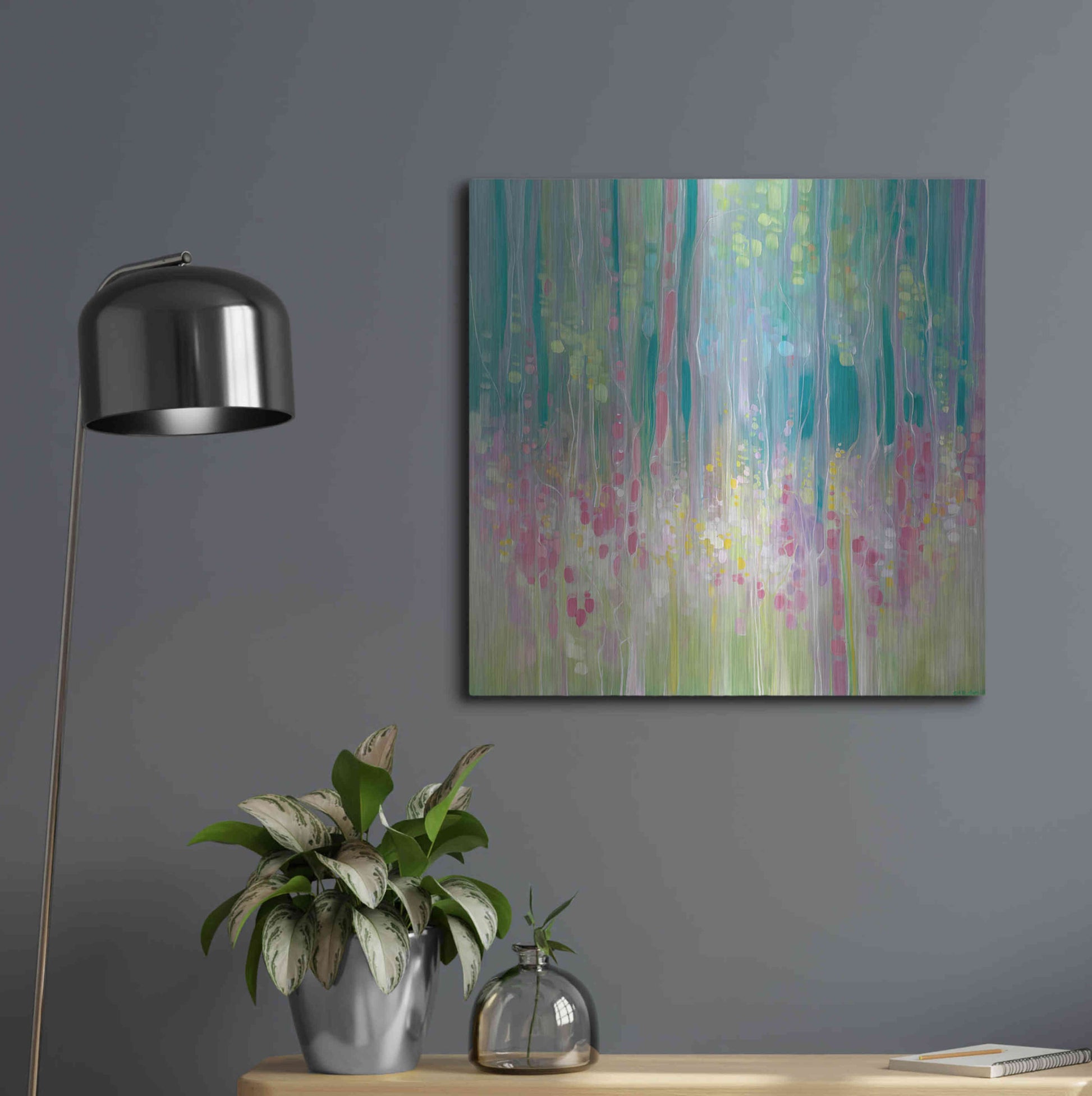 Luxe Metal Art 'Abstract Summer' by Gill Bustamante, Metal Wall Art,24x24