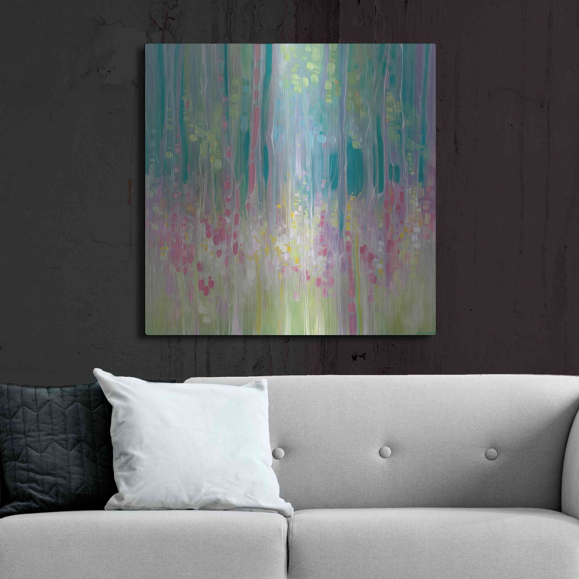 Luxe Metal Art 'Abstract Summer' by Gill Bustamante, Metal Wall Art,36x36