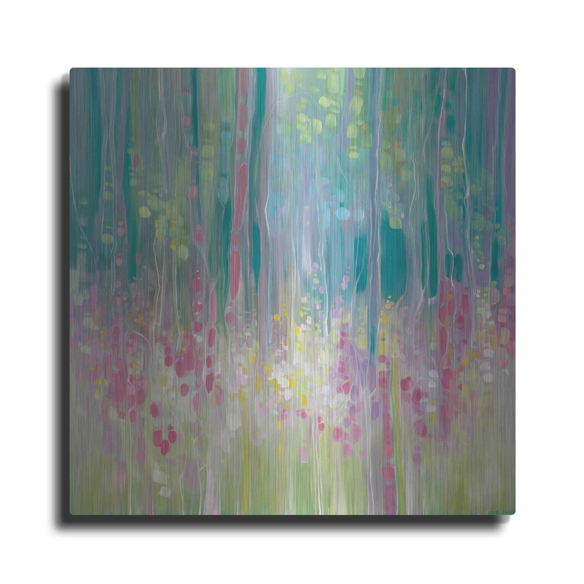 Luxe Metal Art 'Abstract Summer' by Gill Bustamante, Metal Wall Art