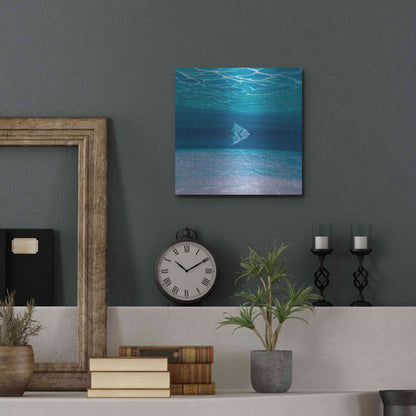 Luxe Metal Art 'Blue Angels Blue Sea' by Gill Bustamante, Metal Wall Art,12x12