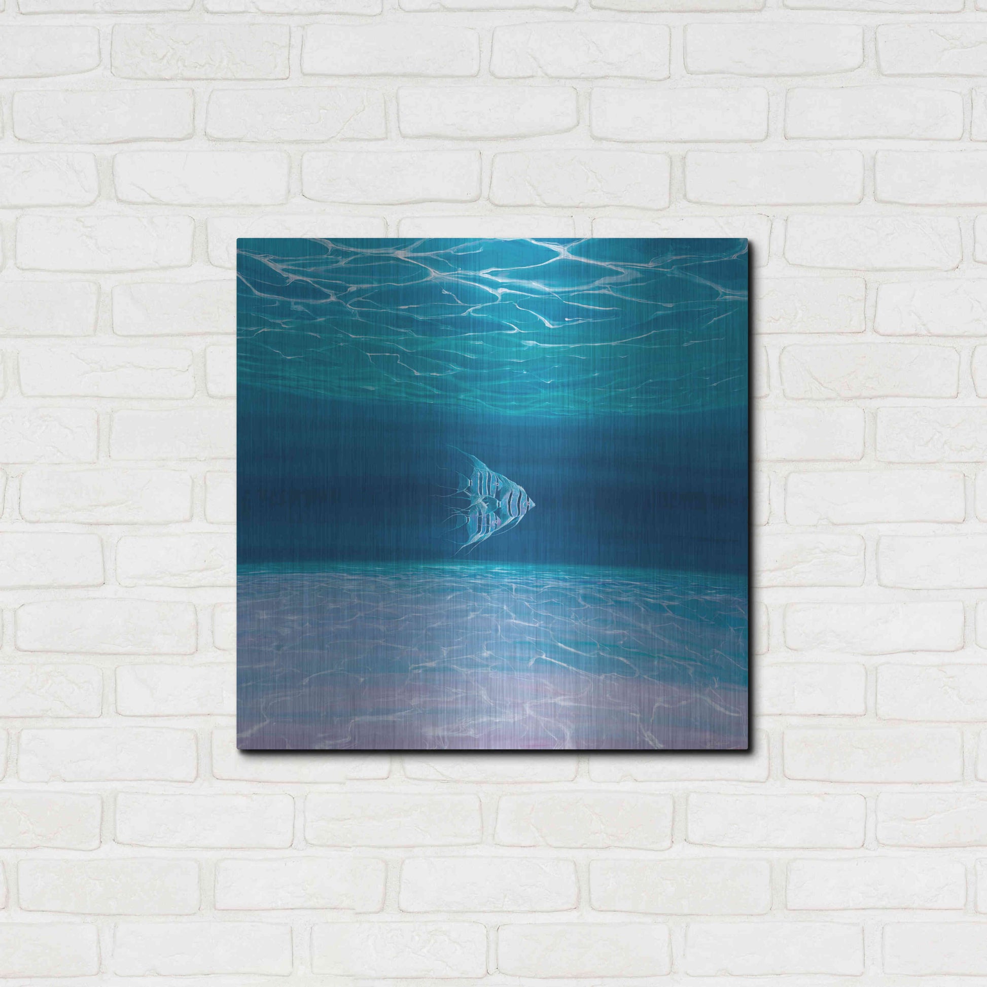 Luxe Metal Art 'Blue Angels Blue Sea' by Gill Bustamante, Metal Wall Art,24x24