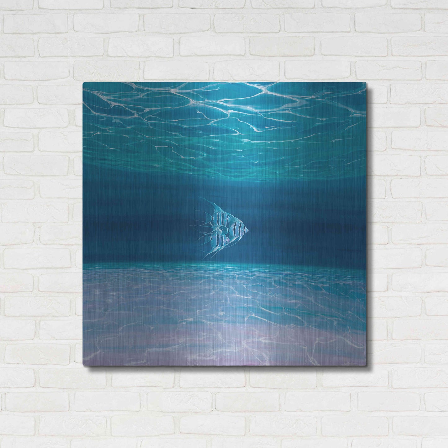 Luxe Metal Art 'Blue Angels Blue Sea' by Gill Bustamante, Metal Wall Art,36x36