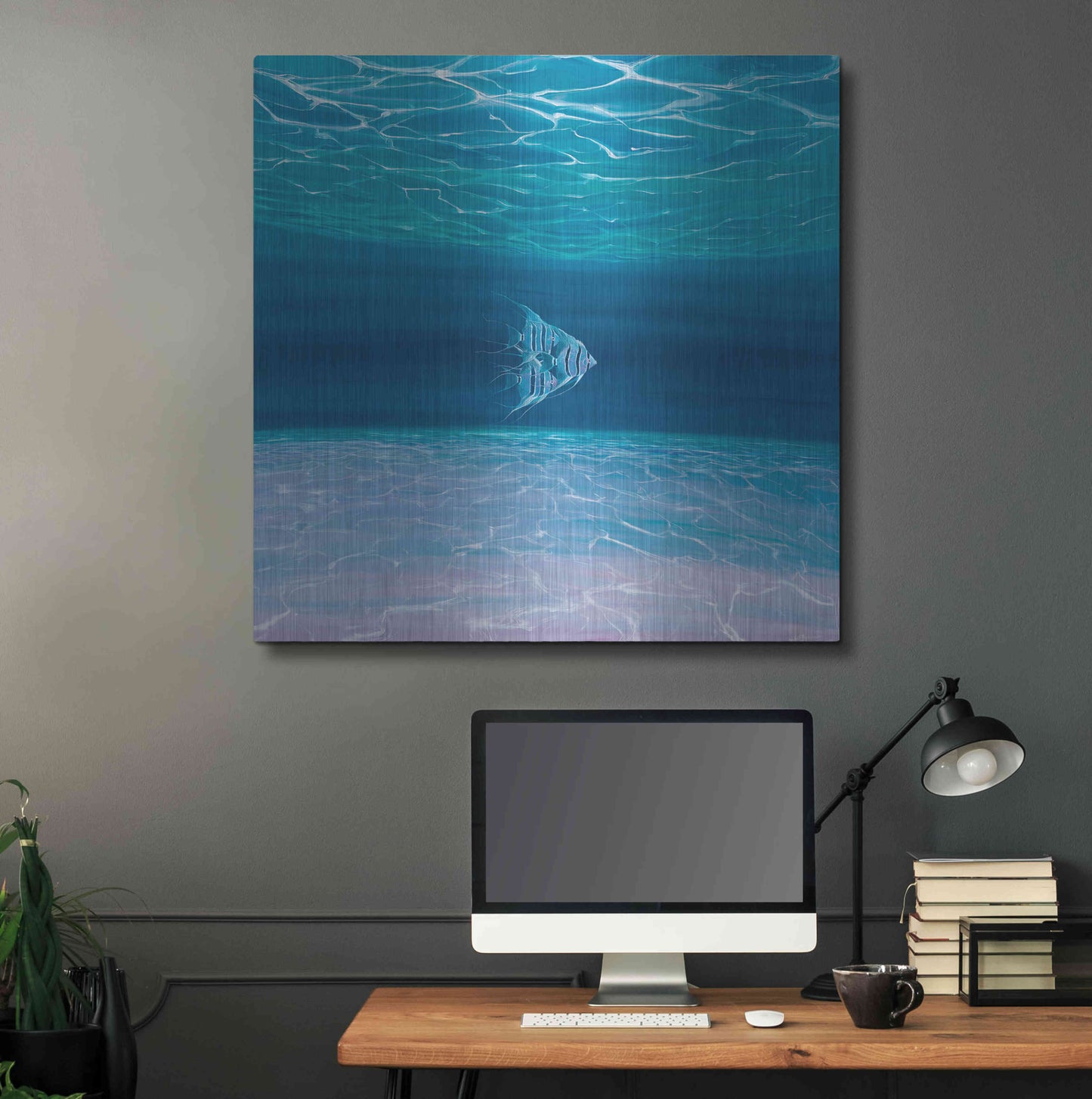 Luxe Metal Art 'Blue Angels Blue Sea' by Gill Bustamante, Metal Wall Art,36x36