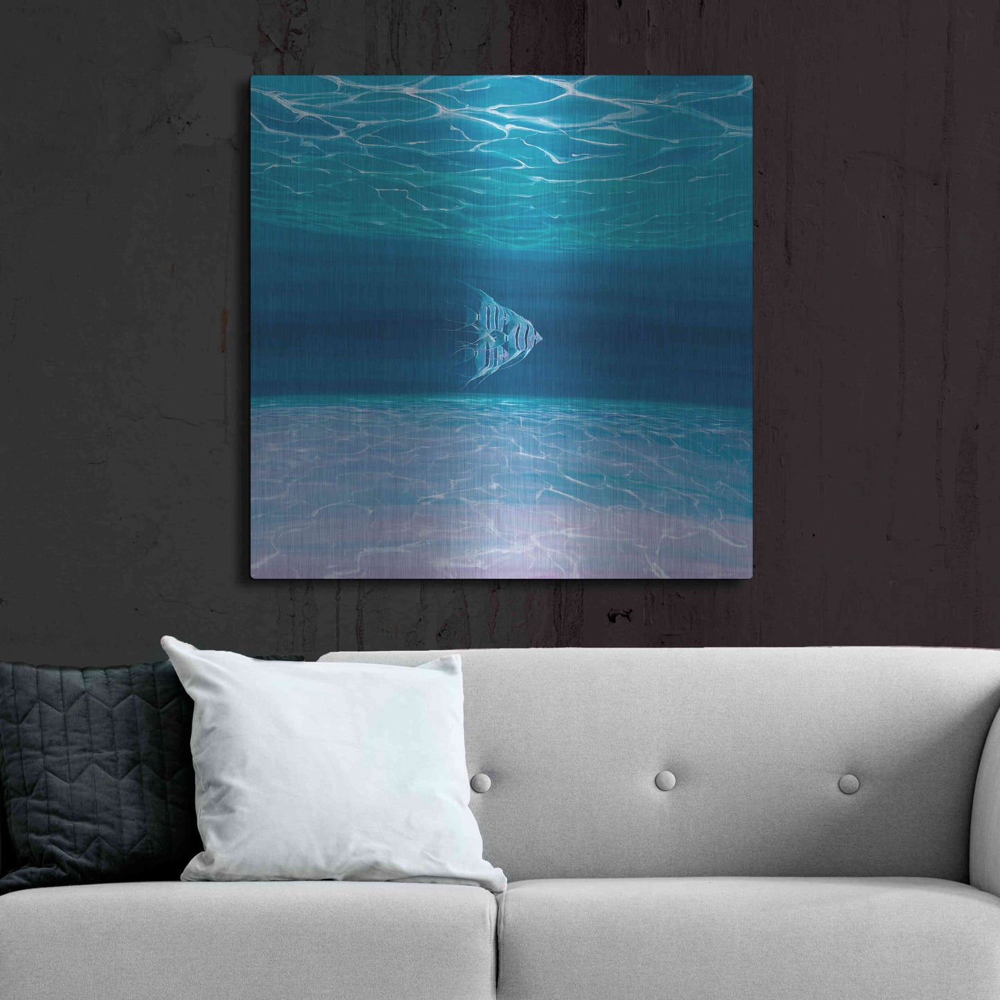 Luxe Metal Art 'Blue Angels Blue Sea' by Gill Bustamante, Metal Wall Art,36x36