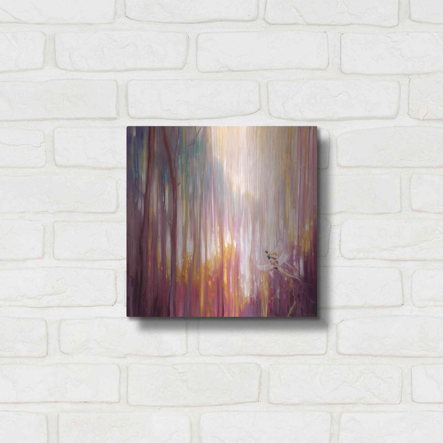 Luxe Metal Art 'Nebulous Forest' by Gill Bustamante, Metal Wall Art,12x12