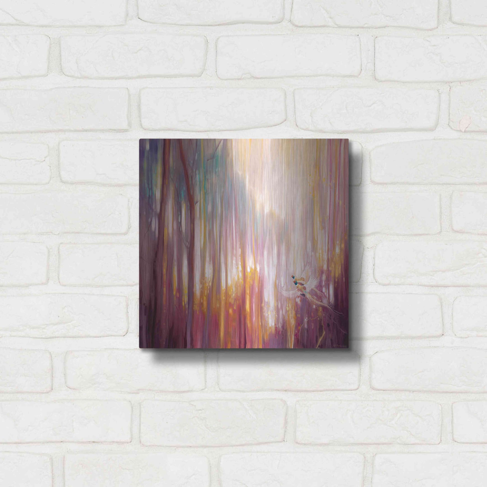 Luxe Metal Art 'Nebulous Forest' by Gill Bustamante, Metal Wall Art,12x12