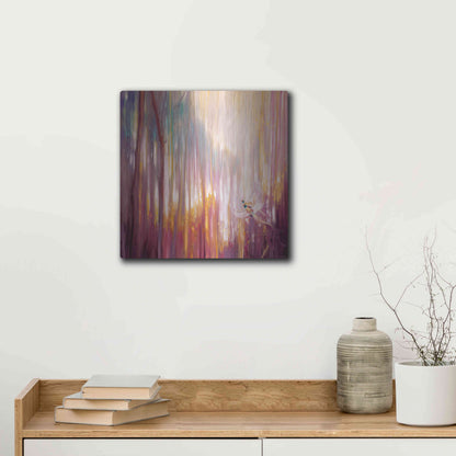 Luxe Metal Art 'Nebulous Forest' by Gill Bustamante, Metal Wall Art,12x12