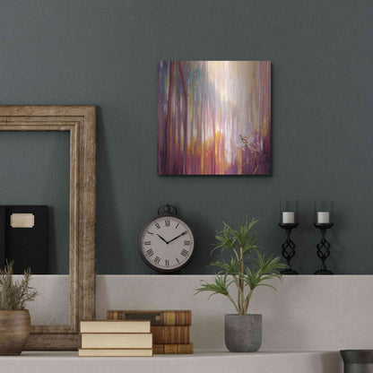 Luxe Metal Art 'Nebulous Forest' by Gill Bustamante, Metal Wall Art,12x12