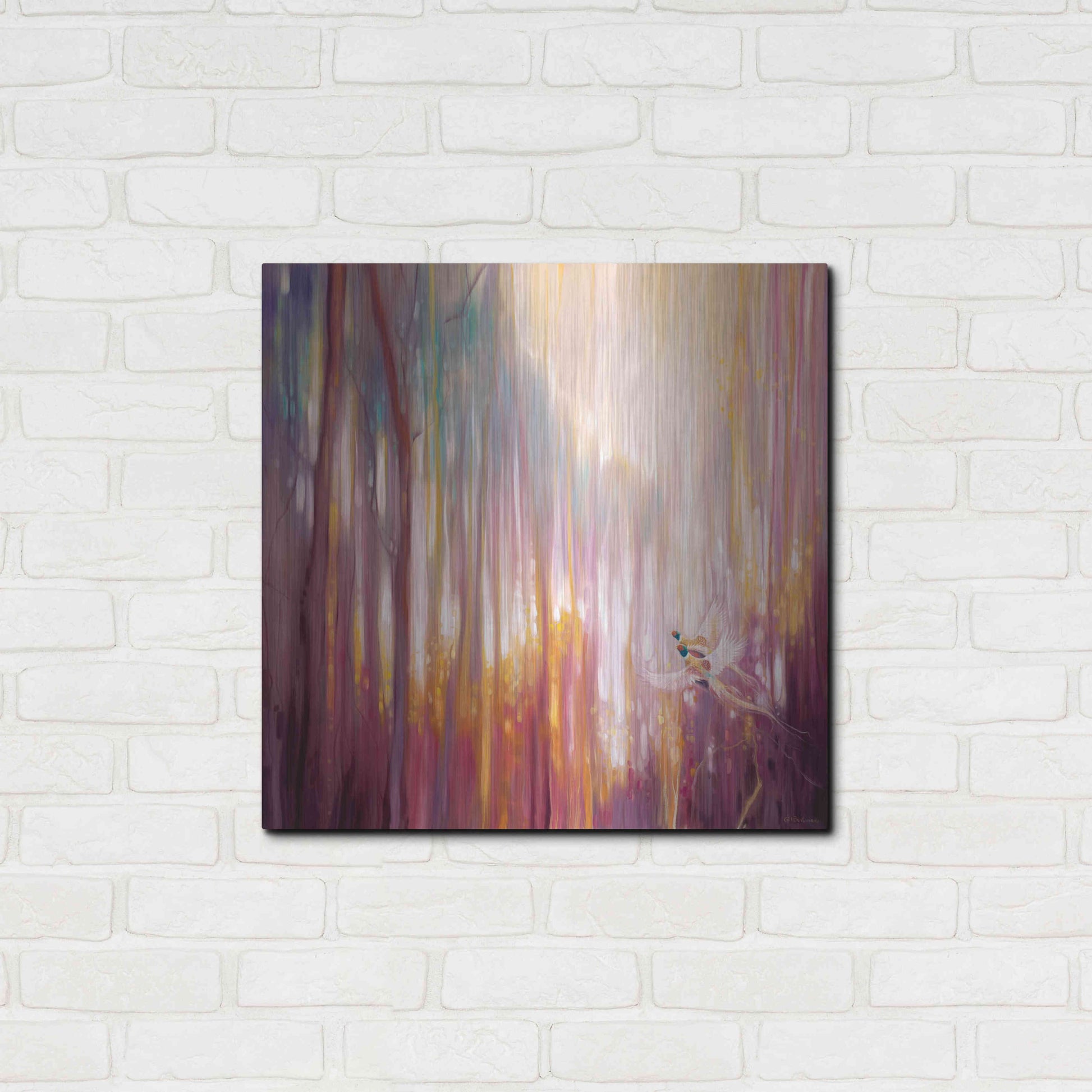 Luxe Metal Art 'Nebulous Forest' by Gill Bustamante, Metal Wall Art,24x24