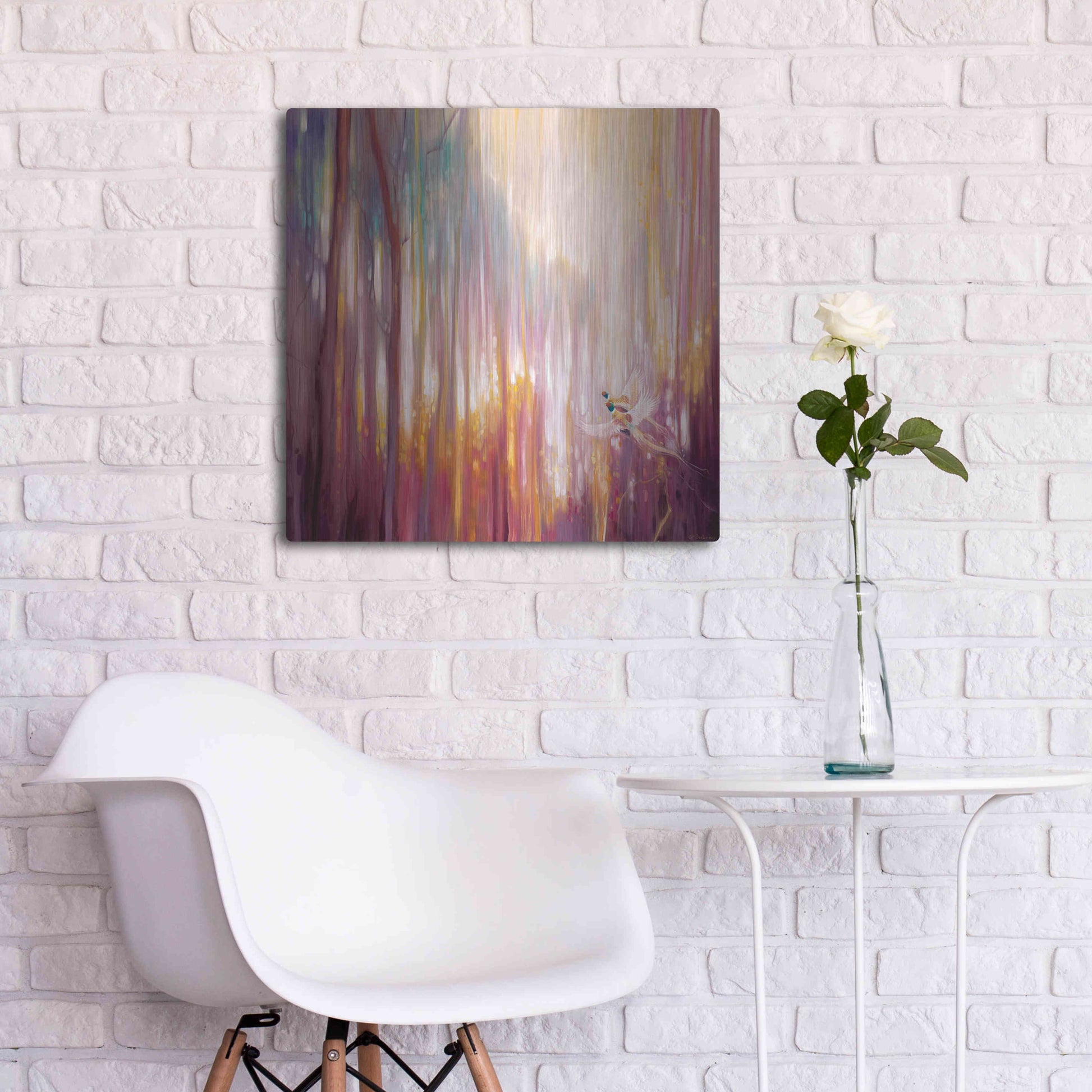 Luxe Metal Art 'Nebulous Forest' by Gill Bustamante, Metal Wall Art,24x24