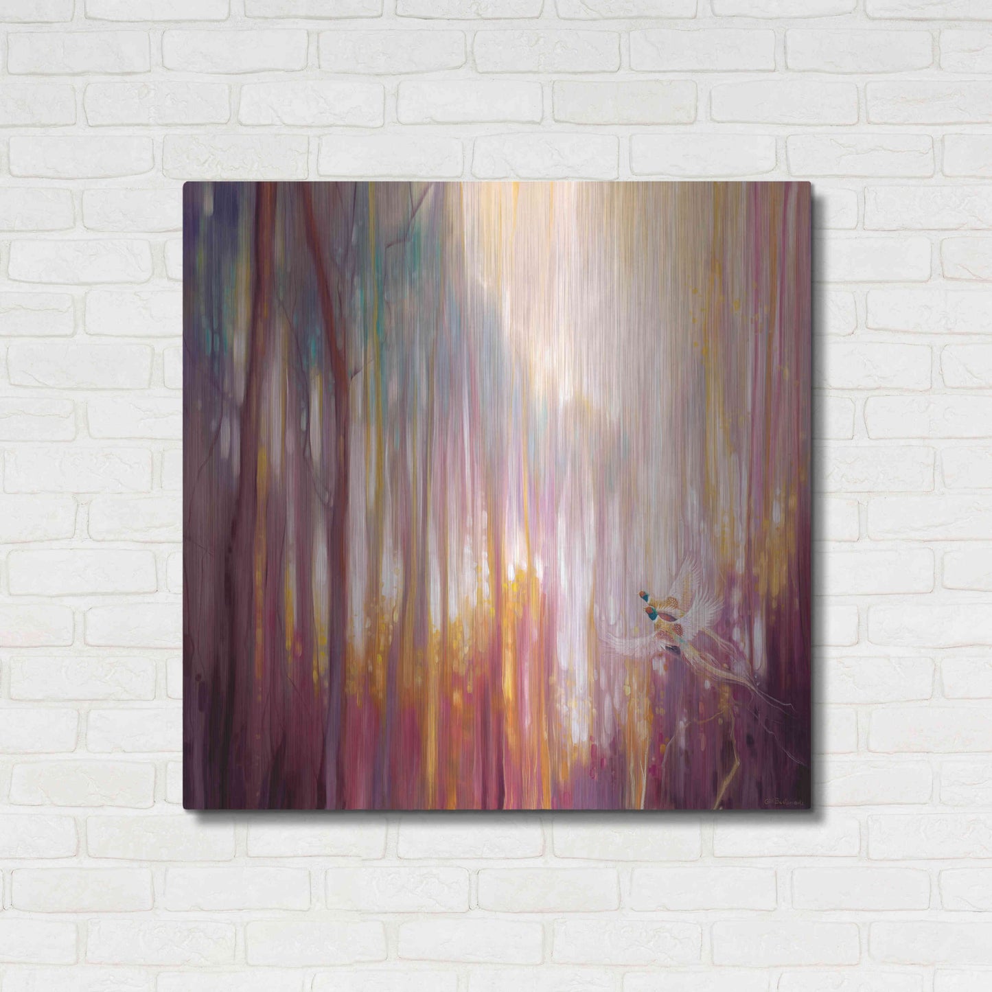 Luxe Metal Art 'Nebulous Forest' by Gill Bustamante, Metal Wall Art,36x36