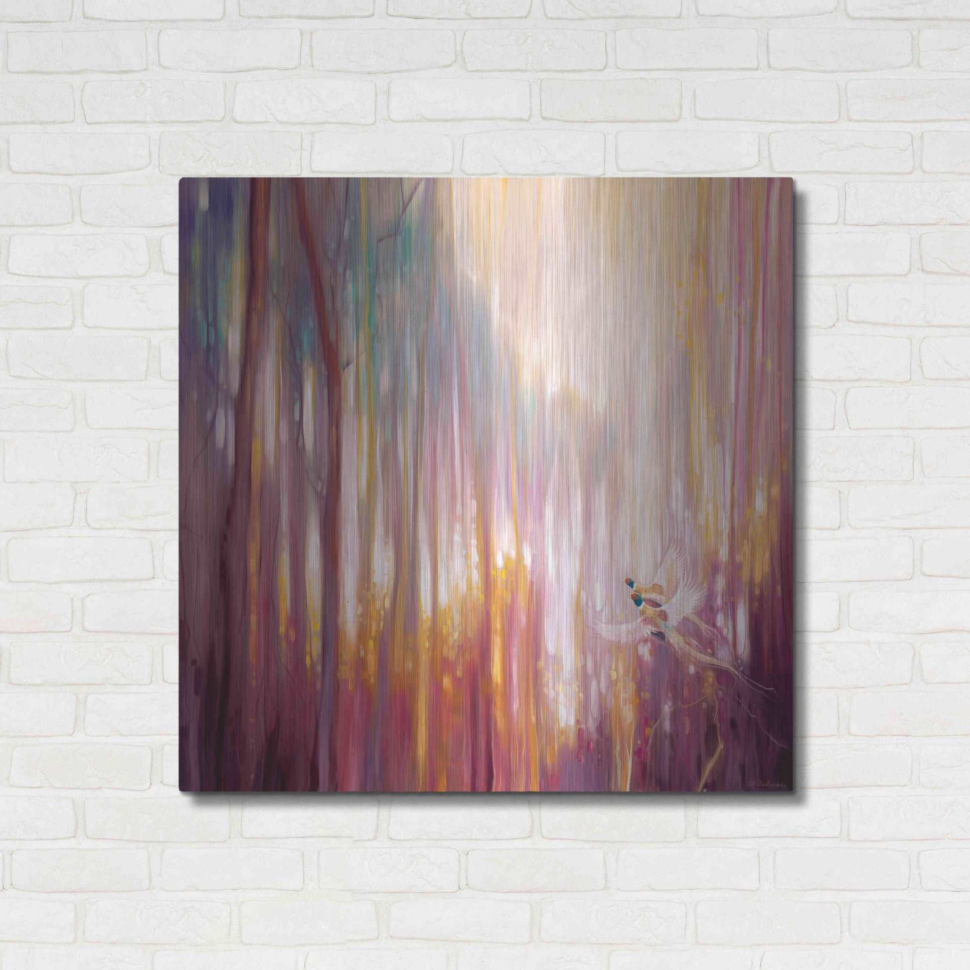 Luxe Metal Art 'Nebulous Forest' by Gill Bustamante, Metal Wall Art,36x36