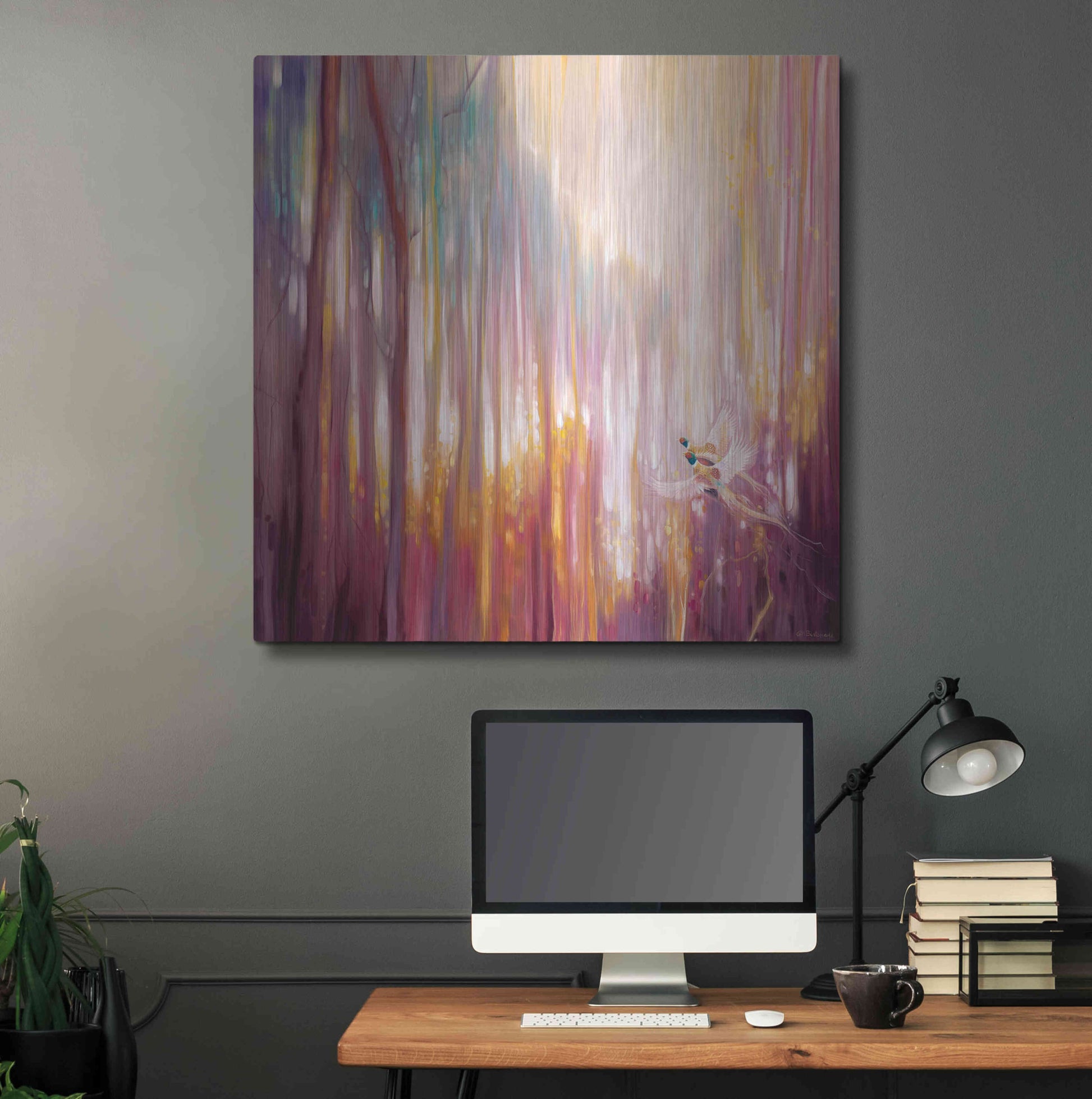 Luxe Metal Art 'Nebulous Forest' by Gill Bustamante, Metal Wall Art,36x36