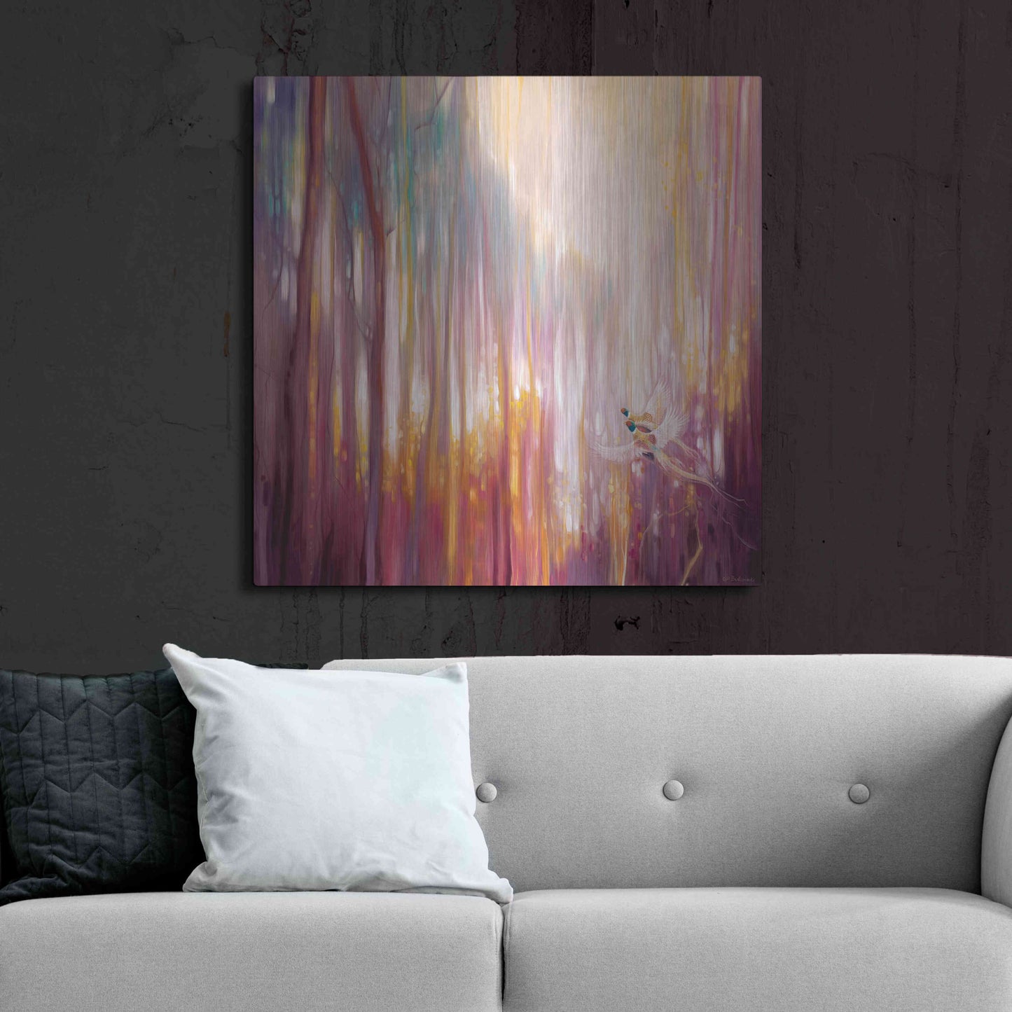 Luxe Metal Art 'Nebulous Forest' by Gill Bustamante, Metal Wall Art,36x36