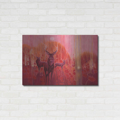 Luxe Metal Art 'Red Magic' by Gill Bustamante, Metal Wall Art,36x24