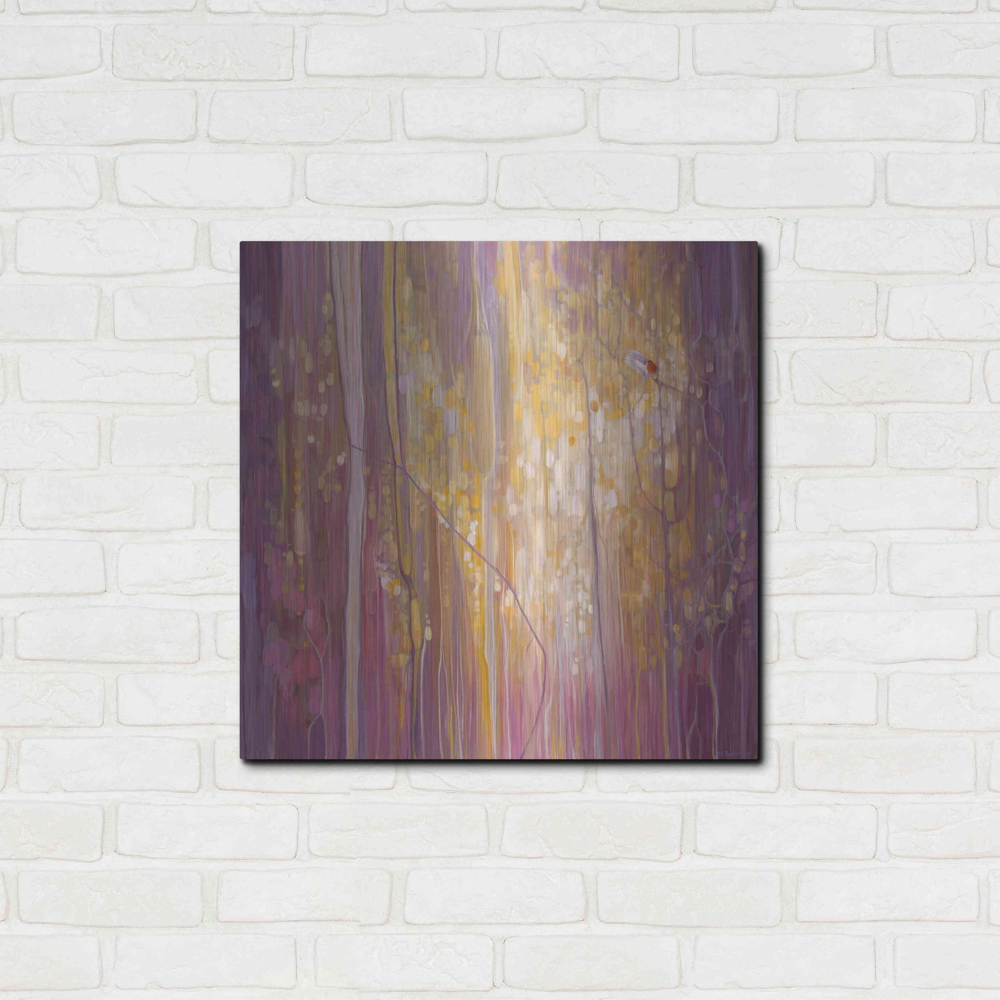 Luxe Metal Art 'Robins Song' by Gill Bustamante, Metal Wall Art,24x24